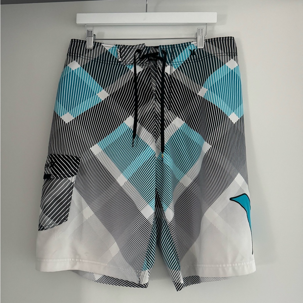 Hurley Blue & White Board Shorts